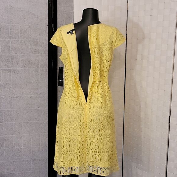 BRAND NEW R&K HIDDEN ZIPPER CLOSURE ROUND NECKLINE SHEATH LACE DRESS - Picture 7 of 15